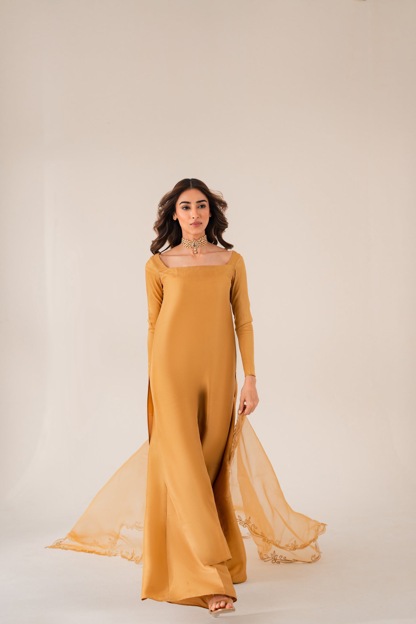 Summer wear handmade stitch dress-Blush