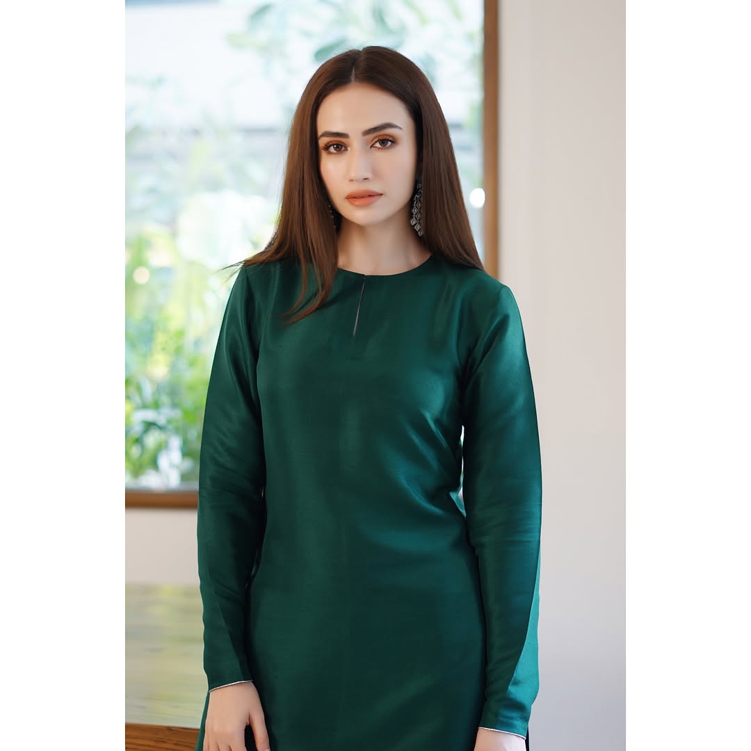 Summer wear handmade stitch dress- Green mist