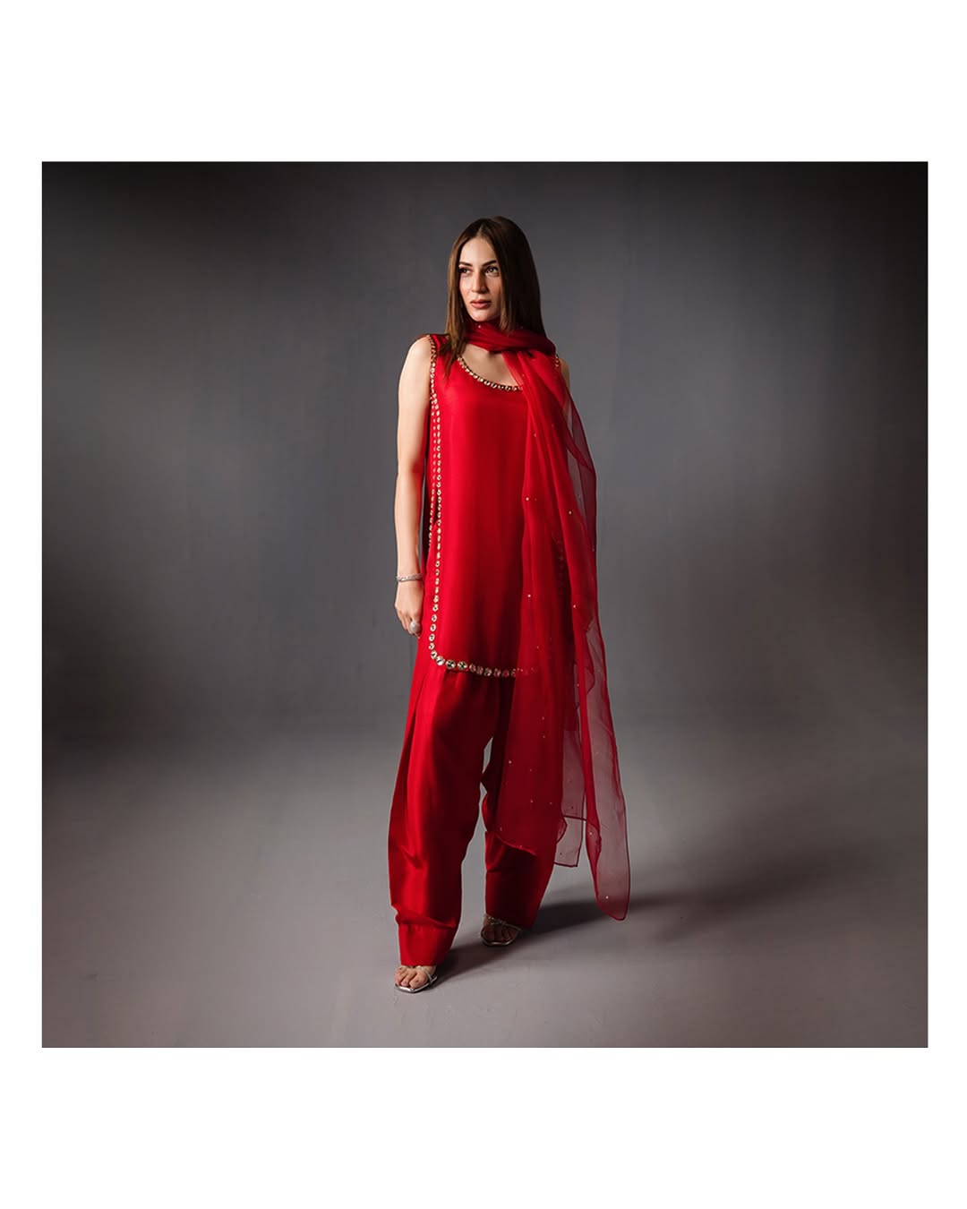 Summer wear handmade stitch dress- Passionate red