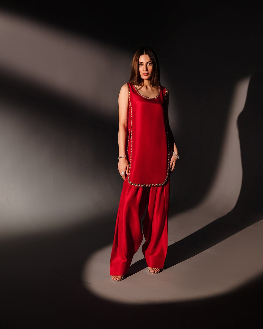 Summer wear handmade stitch dress- Passionate red