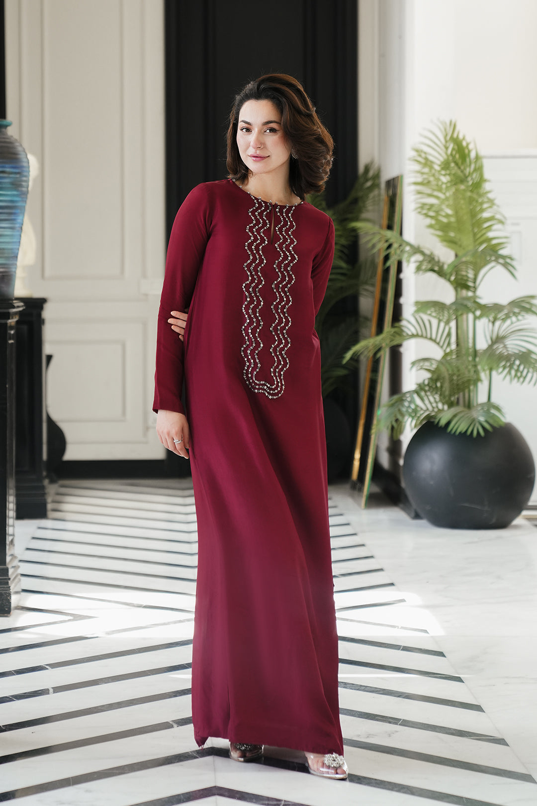 Summer wear handmade stitch dress-Hania
