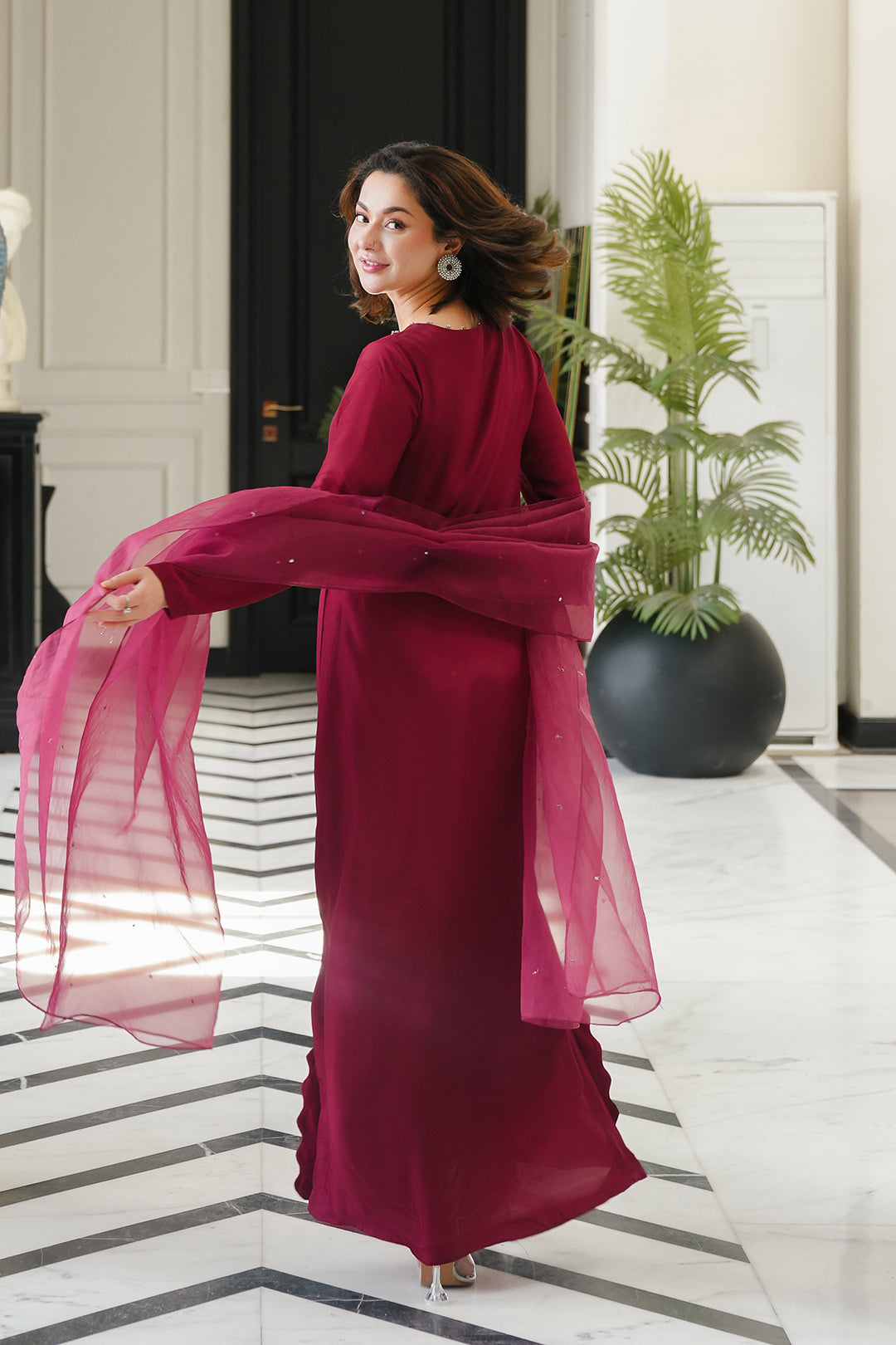 Summer wear handmade stitch dress-Hania
