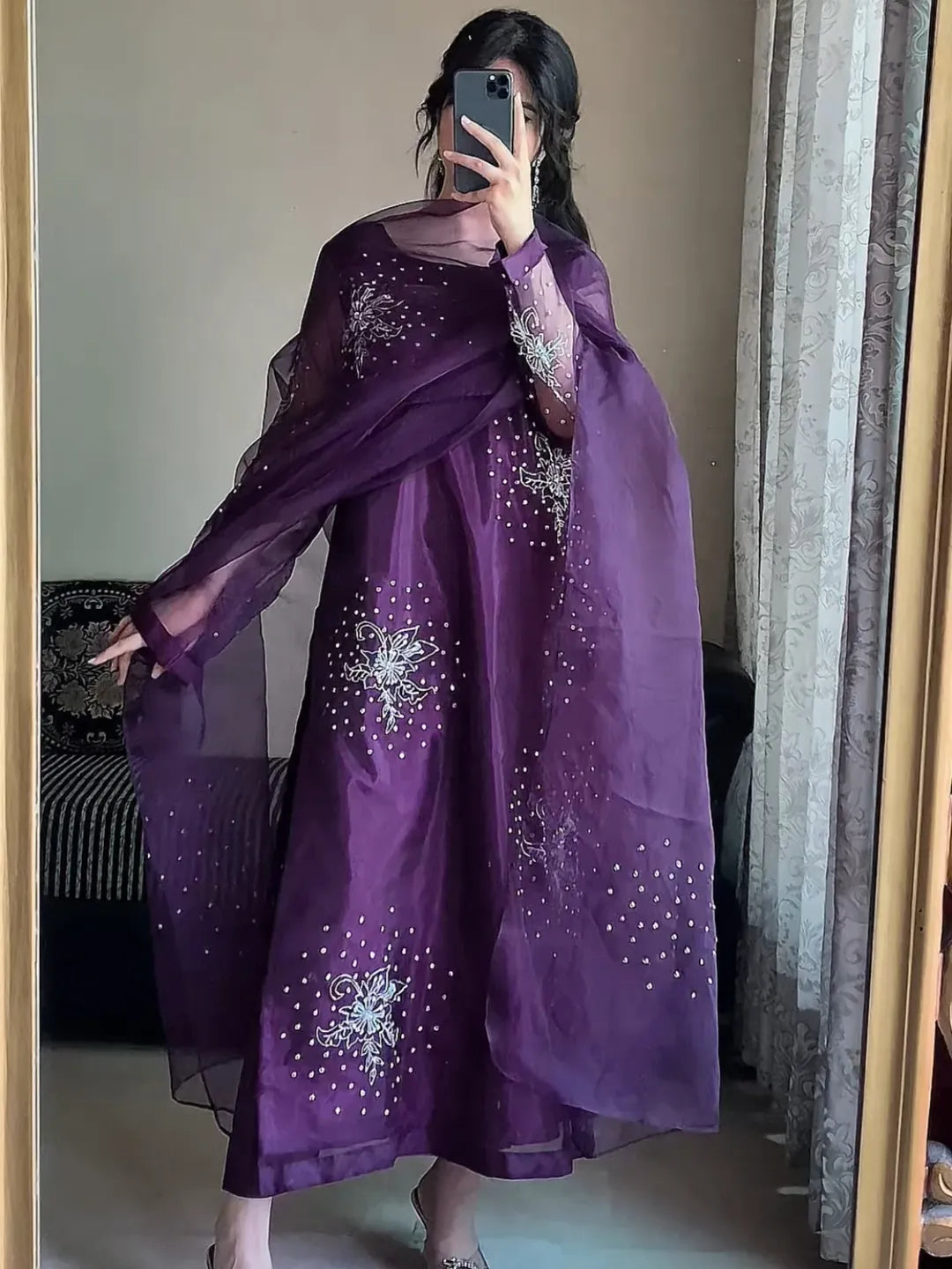 Summer wear handmade stitch dress-Gulshan