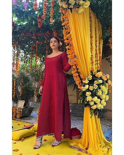 Summer silk handmade stitch dress- Naira