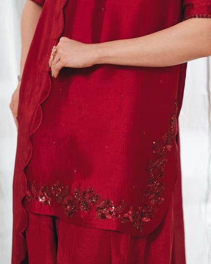 Summer wear handmade stitch dress- Cherry