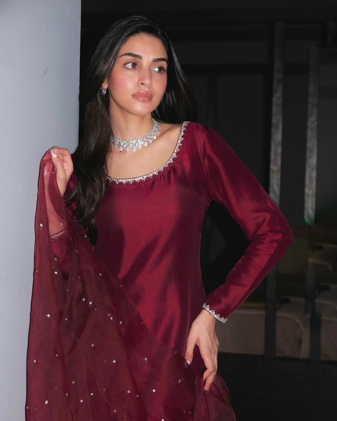 Summer wear handmade stitch dress- Marron luxe