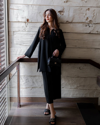 Summer wear stitch dress- Noir