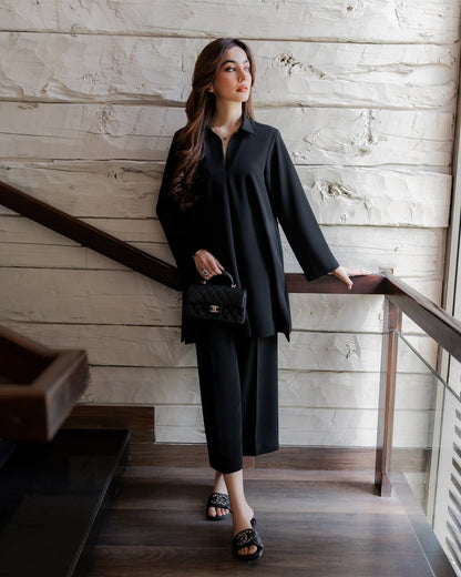 Summer wear stitch dress- Noir