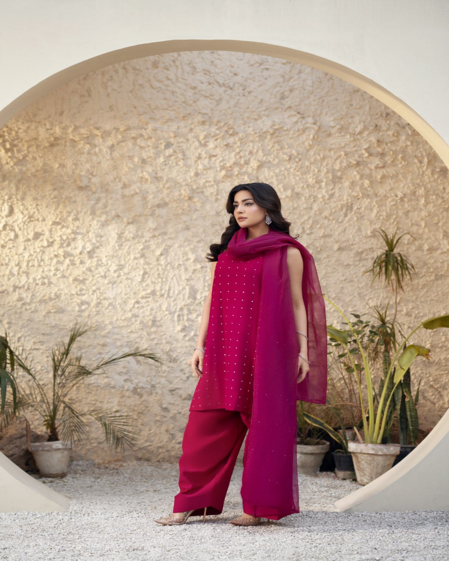 Summer wear handmade stitch dress- Roshni
