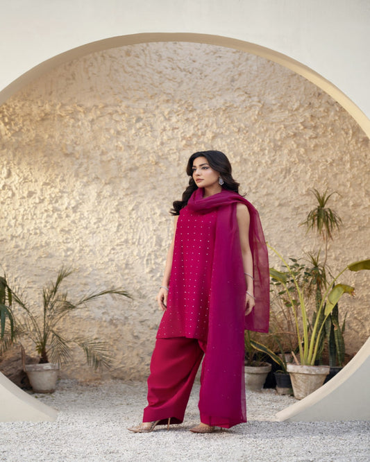 Summer wear handmade stitch dress- Roshni
