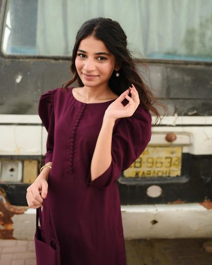 Summer wear handmade stitch dress-soft soul basic