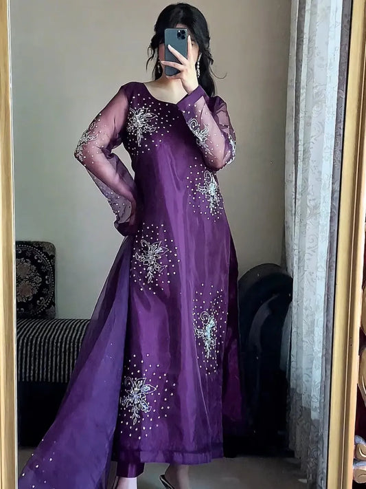 Summer wear handmade stitch dress-Gulshan