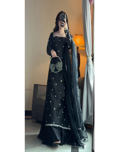 Summer wear handmade stitch dress- Black lady